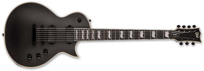 ESP LTD EC-407 7-String Electric Guitar - Black Satin | Reverb