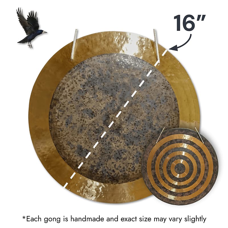 16" (G3+25) Solar Eclipse Gong by Raven Sounds, Handmade Bronze Wind Gong, Free Mallet image 1