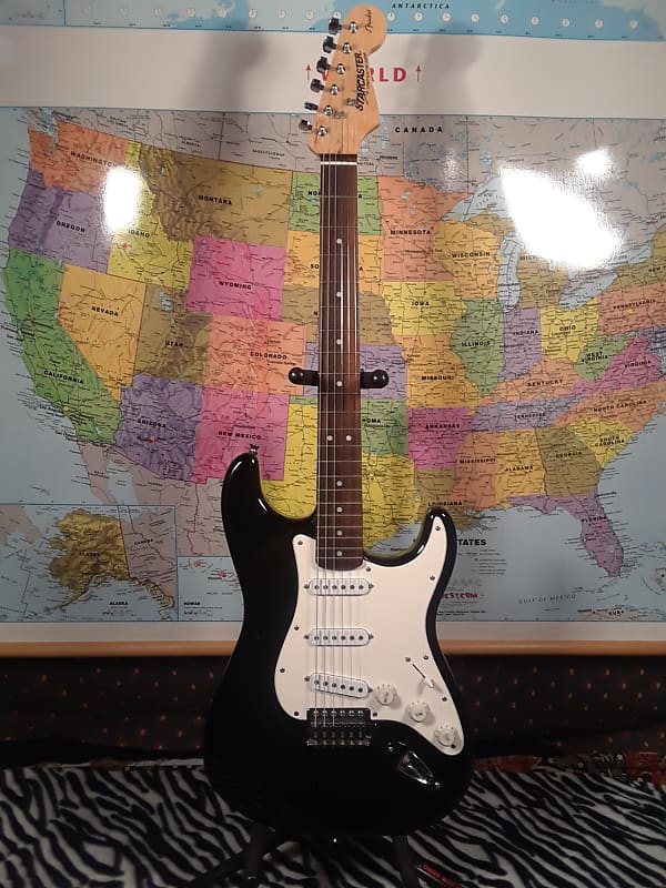 Fender Starcaster Strat 01 Black/white Reverb