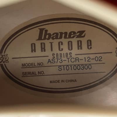 Ibanez AS73-TCR AS73 Semi-Hollowbody Guitar image 8