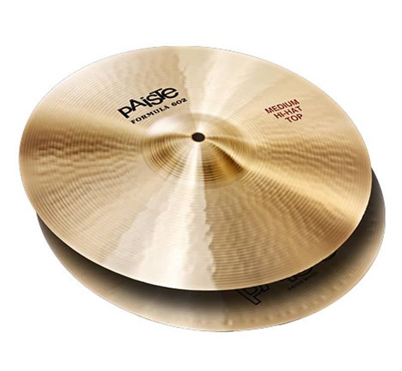 Paiste Formula 602 Classic Sounds Series 14 Inch Medium Hi-Hat Cymbal Pair with Full & Crisp Chick Sound (1043714) image 1