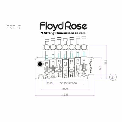 Floyd Rose FRTS100 Original Series 7-String Tremolo Bridge System, Chrome image 2