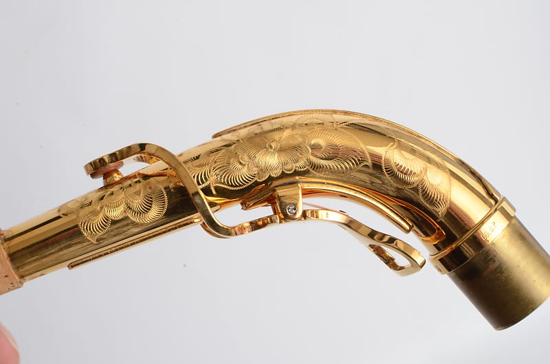 Yanagisawa A66 Gold Plated Alto Saxophone Neck Fully Engraved 2000's era A991 New Old Stock image 1