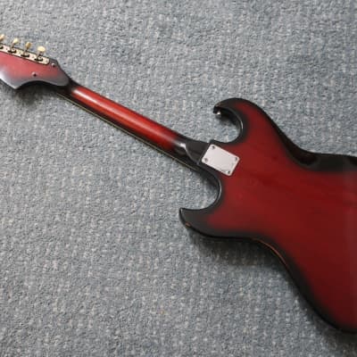 Vintage 1960s Teisco Kawai Wine Red Guitar MIJ Blues Machine Ry Cooder Hound Dog Taylor 3 PU Rare 24.5 scale image 10