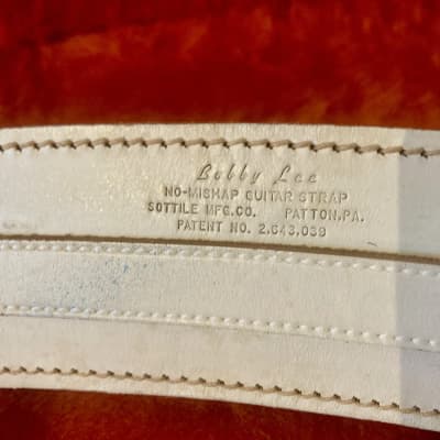Bobby Lee No-Mishap Guitar Strap 1960's White Leather image 2