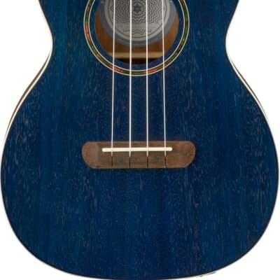 Fender Dhani Harrison Acoustic Electric Ukulele Walnut Fingerboard, Sapphire Blue image 1
