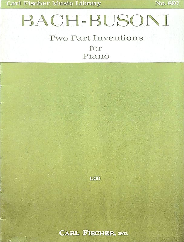 vintage- Carl Fisher Music Library Bach-Busoni Two Part Inventions For Piano image 1