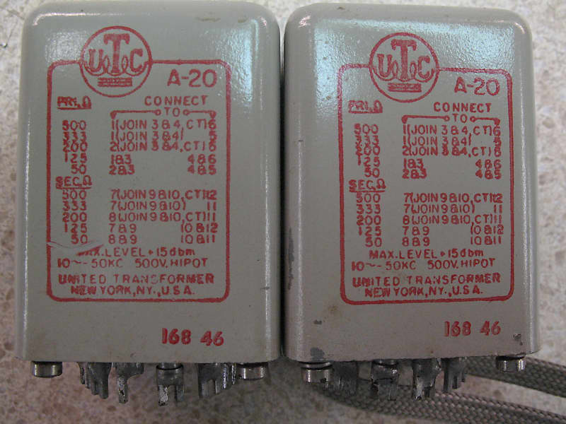 UTC A-20 Line Transformer pair