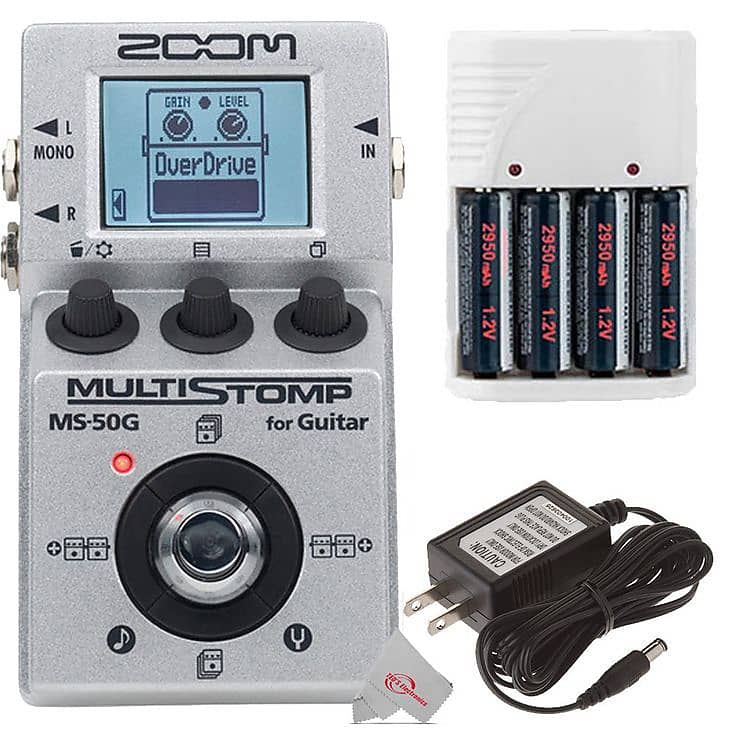 ZOOM MS-50G MultiStomp Guitar Pedal + Zoom AD-16A/D AC Adapter For