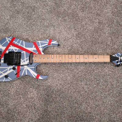 Ibanez  RG3XXV 2012 Blue and white crackle with Red Stripe RG JEM  Wolfgang pickup image 2