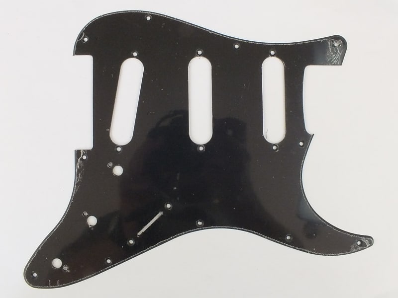 Black Single Ply Scratch Plate Pickguard SSS to fit Fender | Reverb