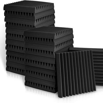 Acoustic Studio Panel Foam with more Wedges 2" X 12" X 12" Sound-Proofing, Sound Absorption image 1