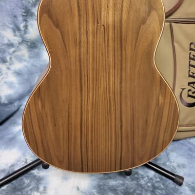 MINT 2023 Crafter MINO/BLK Walnut 3/4 Parlor Acoustic Electric Guitar Open Headstock New Strings Hang Tags Crafter Deluxe Gigbag image 11