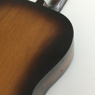 1960s Vintage Burst Solid Woods Silvertone Kay Acoustic Guitar Lacquer Finish Tortoise Binding HSC image 11