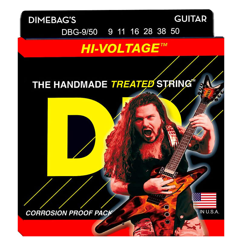 DR Dimebag Darrell Hi-Voltage Electric Guitar Treated Strings 9-50 image 1