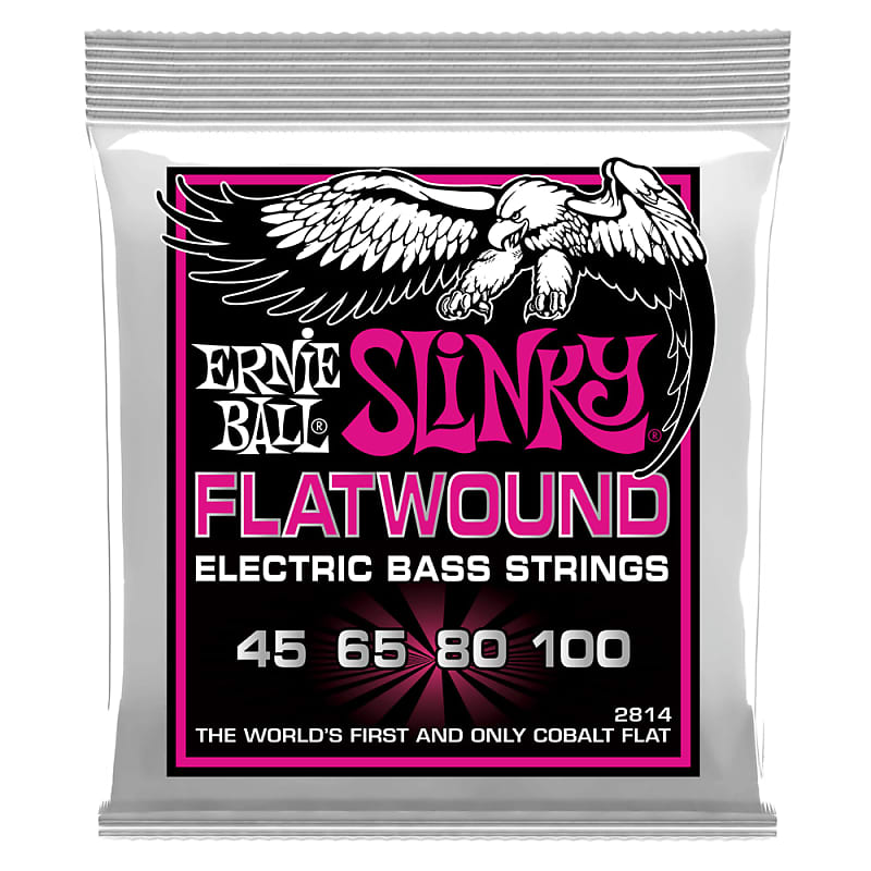 Ernie Ball 2814 SUPER SLINKY FLATWOUND ELECTRIC BASS STRINGS 45-100 GAUGE image 1