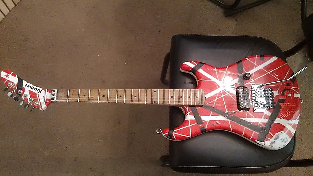 Custom Kramer 5150 EVH Striped Reliced Baretta Brown Sound 78 Custom Shop Duncan Floyd Rose Screams