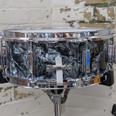 Revere 5.5x14" Black Diamond Pearl Vintage Snare Drum MIJ image 6