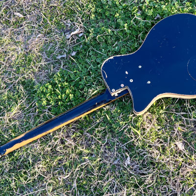 1959 Silvertone Model 1444 Danelectro Made Dolphin Nose Bass Guitar Black over Copper image 13