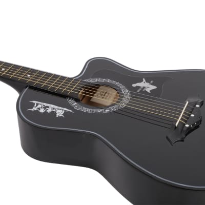 Glarry GT507 38 Inch Spruce Acoustic Guitar Black image 8