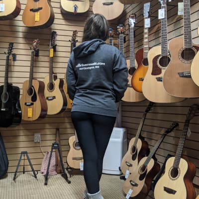 Mill River Music Zip Hoodie 1st Edition Main Logo Unisex Charcoal Heather Small image 8