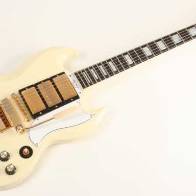 Gibson Custom Shop 1963 Les Paul SG Custom Reissue 3 Pickup w/ Maestro VOS Classic White 303743 image 2