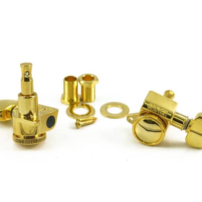 Grover 505G6 Mini Roto-Grip Locking Rotomatic Tuners 6 In-Line Gold Finish image 3