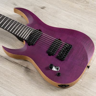 Schecter John Browne Tao-8 8-String Left-H Guitar, Ebony FB, Satin Trans Purple image 1
