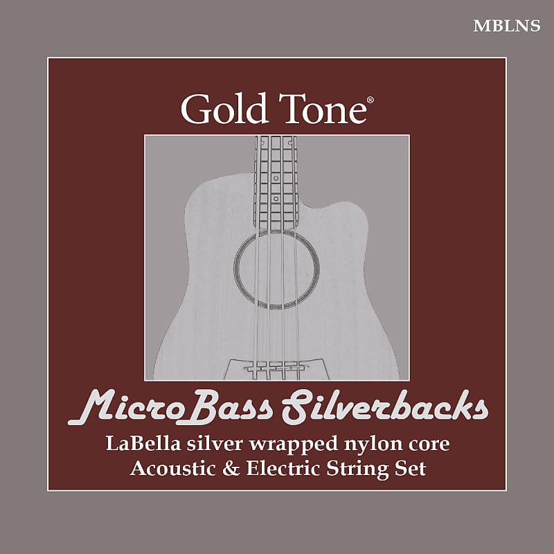 Gold Tone MBLNS MicroBass LaBella Silverback Silver Wrapped