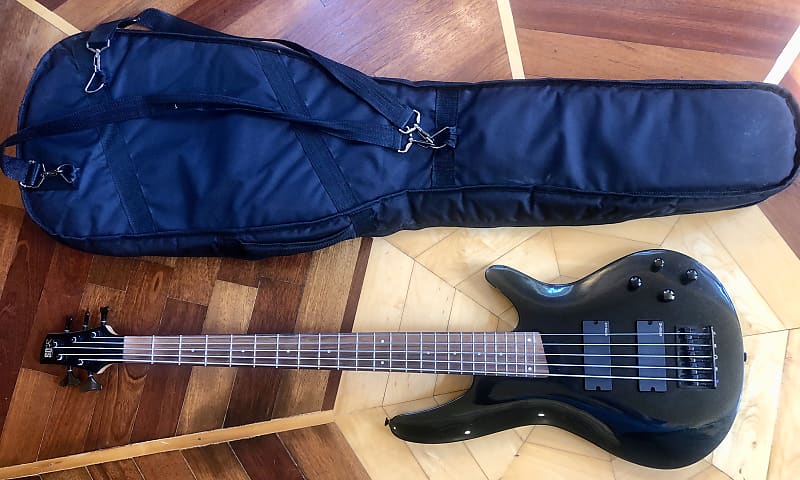 Ibanez SDGR 5 String Bass Guitar EMG HZ Pickups Black Finish | Reverb