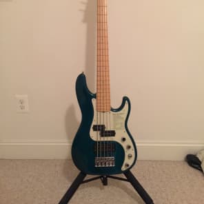 Fender American Deluxe Precision 5 String Bass, Teal Green image 1