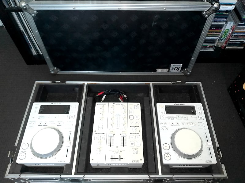 Pioneer DJM-350 / CDJ-350 x2 (Limited Edition White) + Roadcase. *FULL DJ SETUP* image 1