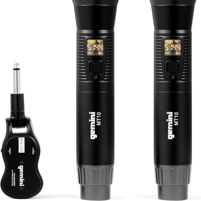 Gemini GMU M200 Pro UHF Wireless Microphone Set Rechargeable 1 4