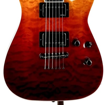 ESP E-II Horizon NT Quilt Top Electric Guitar - Tiger Eye Amber Fade Ser#: ES7350243 image 5