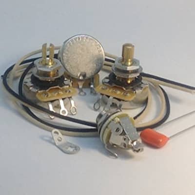 Jazz Bass Wiring Kit CTS Knurled Pots .022uf 716P OD Pure Tone Full-Contact Jack image 2