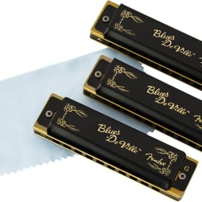 Fender Blues DeVille Harmonica PACK OF 3 with Case - Keys C, G, A image 3