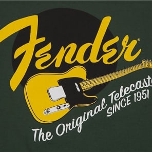 Fender Original Tele T-Shirt, Green, XXL 2016