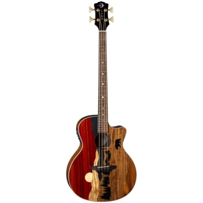 Luna Guitars Vista Bear 4 String Bass Guitar Gloss Natural With Case image 1