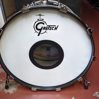 Hard To Find Classic 1970s Gretsch 14 x 24" Black Wrap Bass Drum - Looks Really Good - Sounds Great! image 6