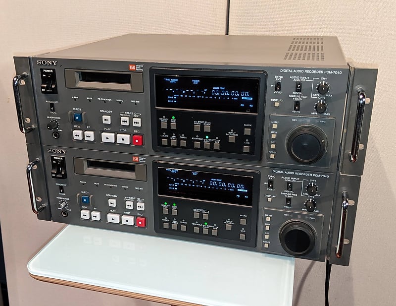 Pair of Sony PCM 7040 DAT Digital Audio Tape Recorders Reverb