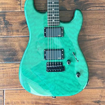ESP Custom Shop Emerald Green Late 80's Super Strat - 5A Quilted Maple image 2