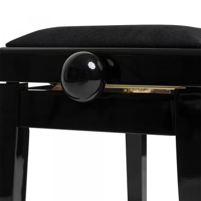 Stagg PB06 Piano Bench Gloss Black with Adjustable Velvet Seat image 3