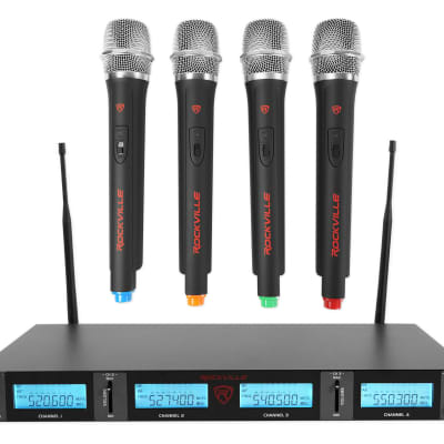 Wireless Microphone System AVTronics 4 Microphone Wireless Reverb