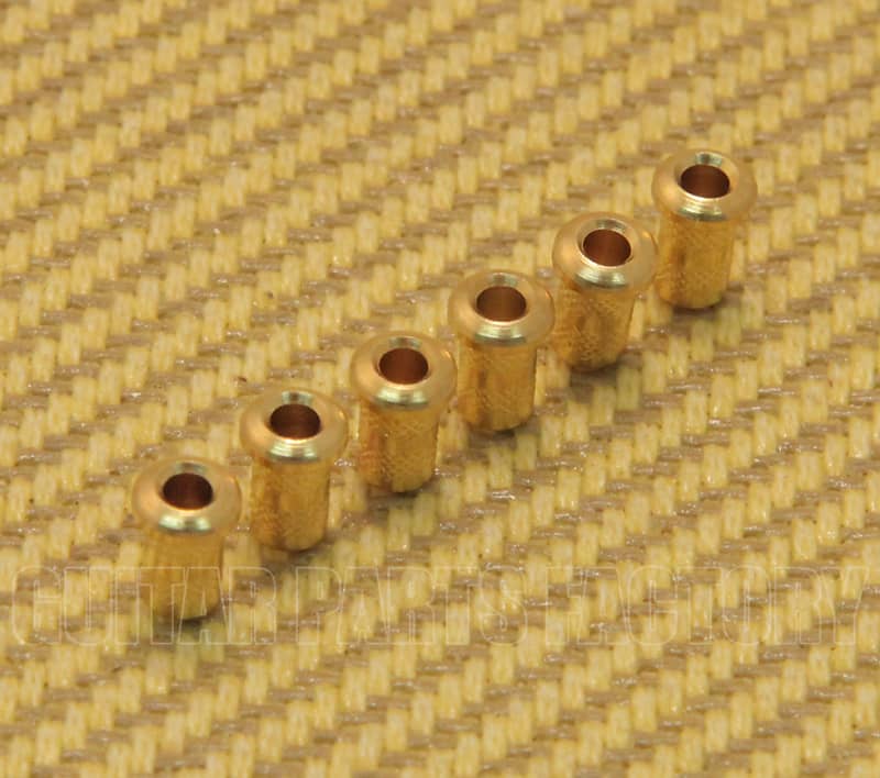 6 gold String Through Body Mini Ferrules