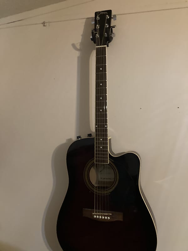 Johnson JG-650-TB Thinbody Acoustic Electric Guitar, Black