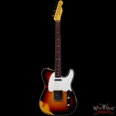 Fender Custom Shop 1962 Telecaster Custom Rosewood Slab Board Hand-Wound Pickups Heavy Relic 3 Tone Sunburst image 3