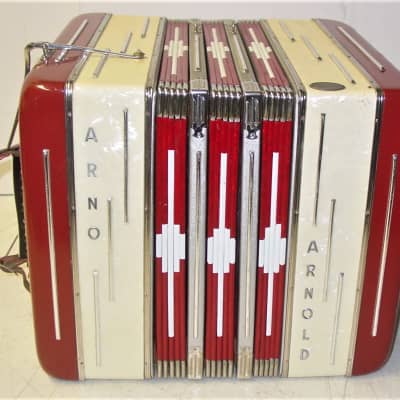 Arno Arnold Bandoneon/Concertina Large Size Red & White image 7