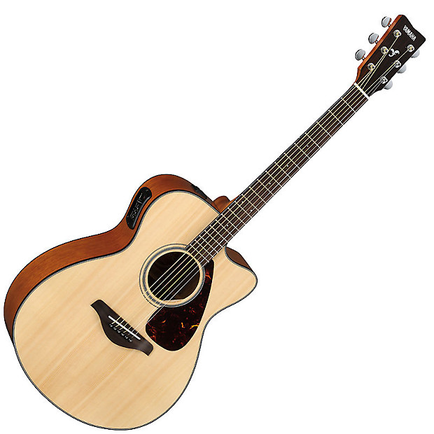 Yamaha FSX700SC Solid Spruce Top Concert Cutaway Acoustic/Electric Guitar Natural image 1