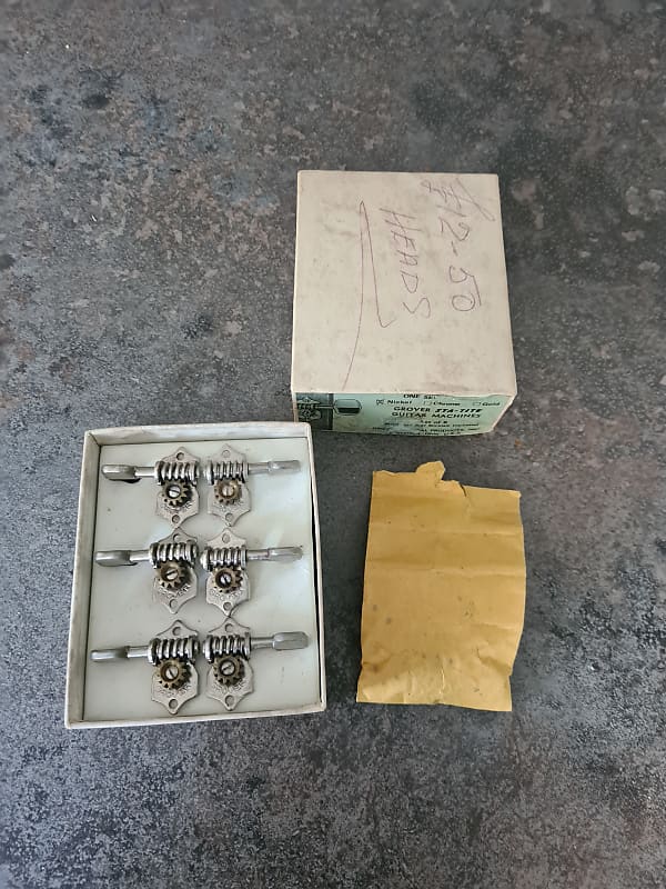 Grover Sta-Tite Open back tuners 1960s - Nickel No. 98 Original box.. PLEASE READ. image 1