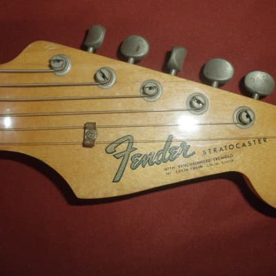 Vintage Fender Stratocaster Electric Guitar circa 1965 (Pre-CBS) w. case & strap image 5